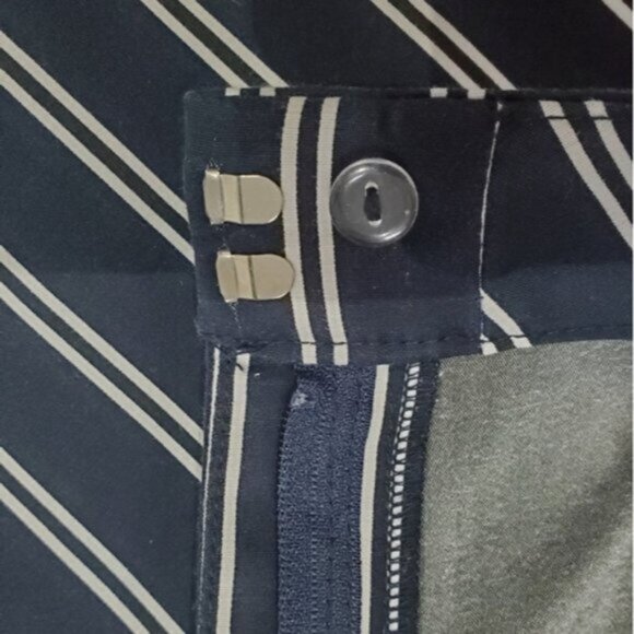 H&M Pinstripe Trousers/Pants Straight Fit Mid Rise- Size 12 - Picture 10 of 16